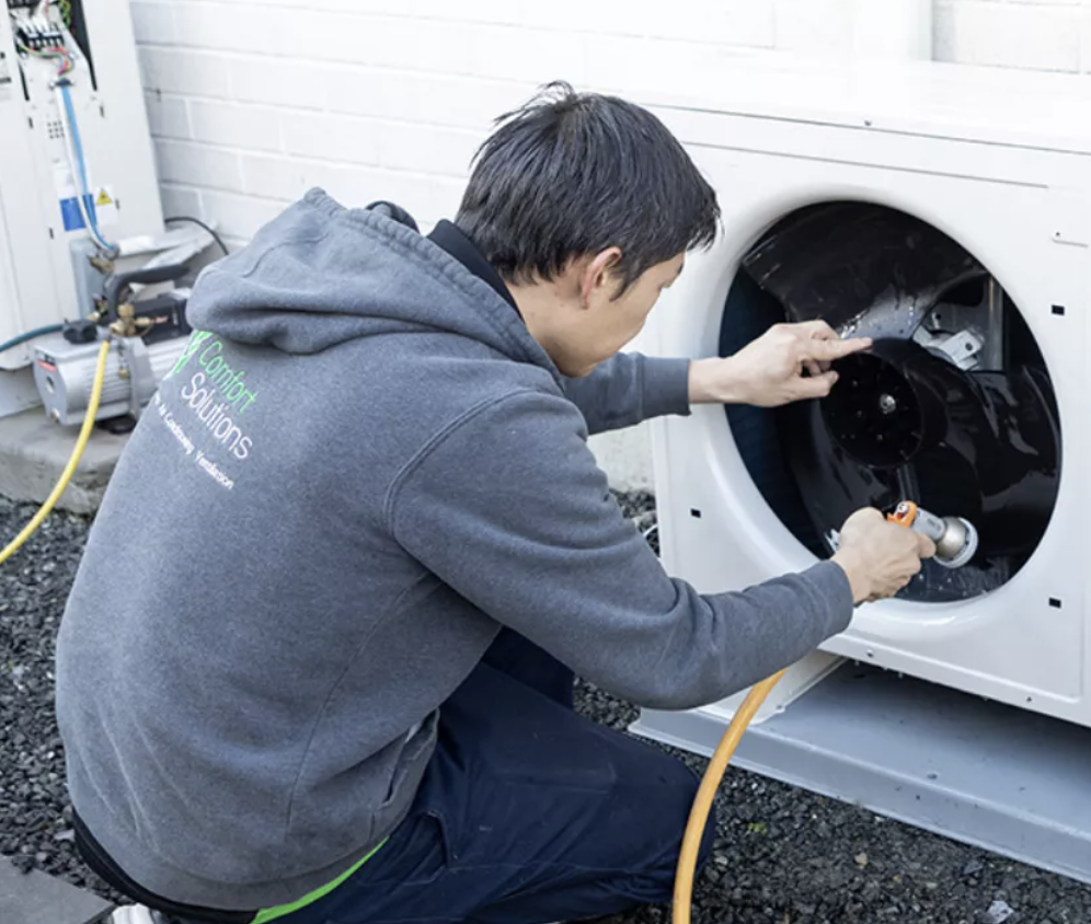 Halten Sie die Au&szlig;eneinheit klar 