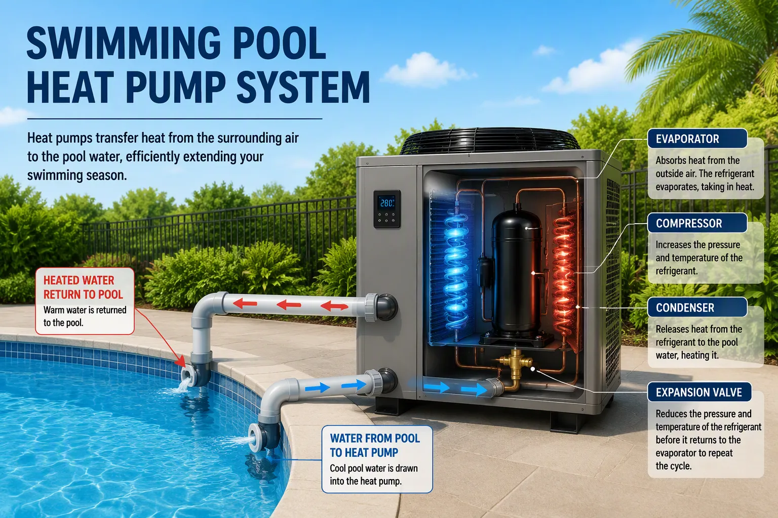 Wie funktioniert eine Schwimmbadw&auml;rmepumpe?